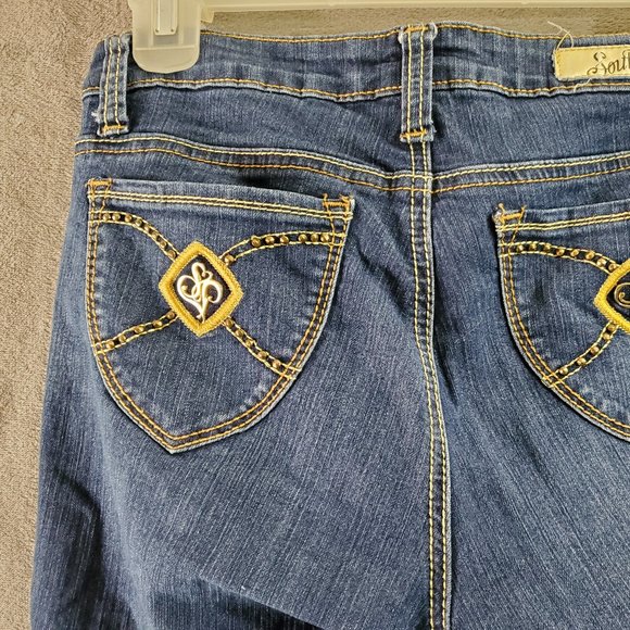 Southpole Boot Cut Medium Wash Stretch Boot Cut Blue Jeans Size 7 Juniors - Picture 4 of 13